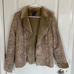 Vintage faux fur patterned coat